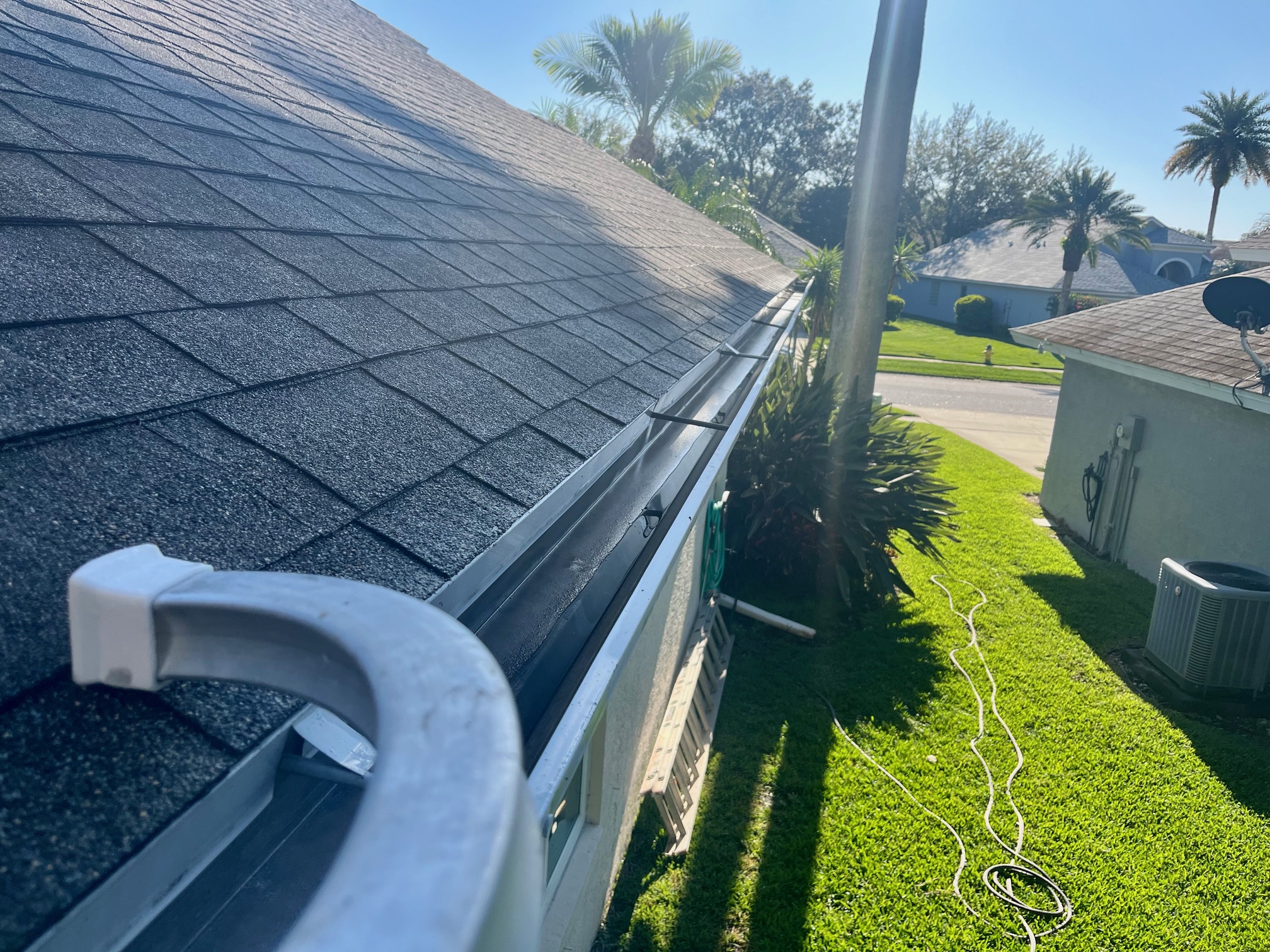 Gutter Cleaning Project In Cypress Head Neighborhood Of Port Orange, Florida